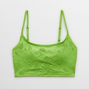 Aerie Jacquard Scoop Longline Bikini Top